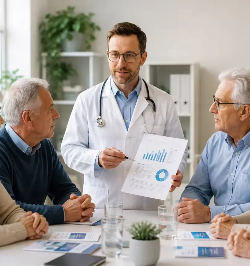 Doctor discussing nail health with patients